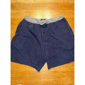 Mens Navy Blue Lounge Shorts With Elastic Waistband & Drawstring